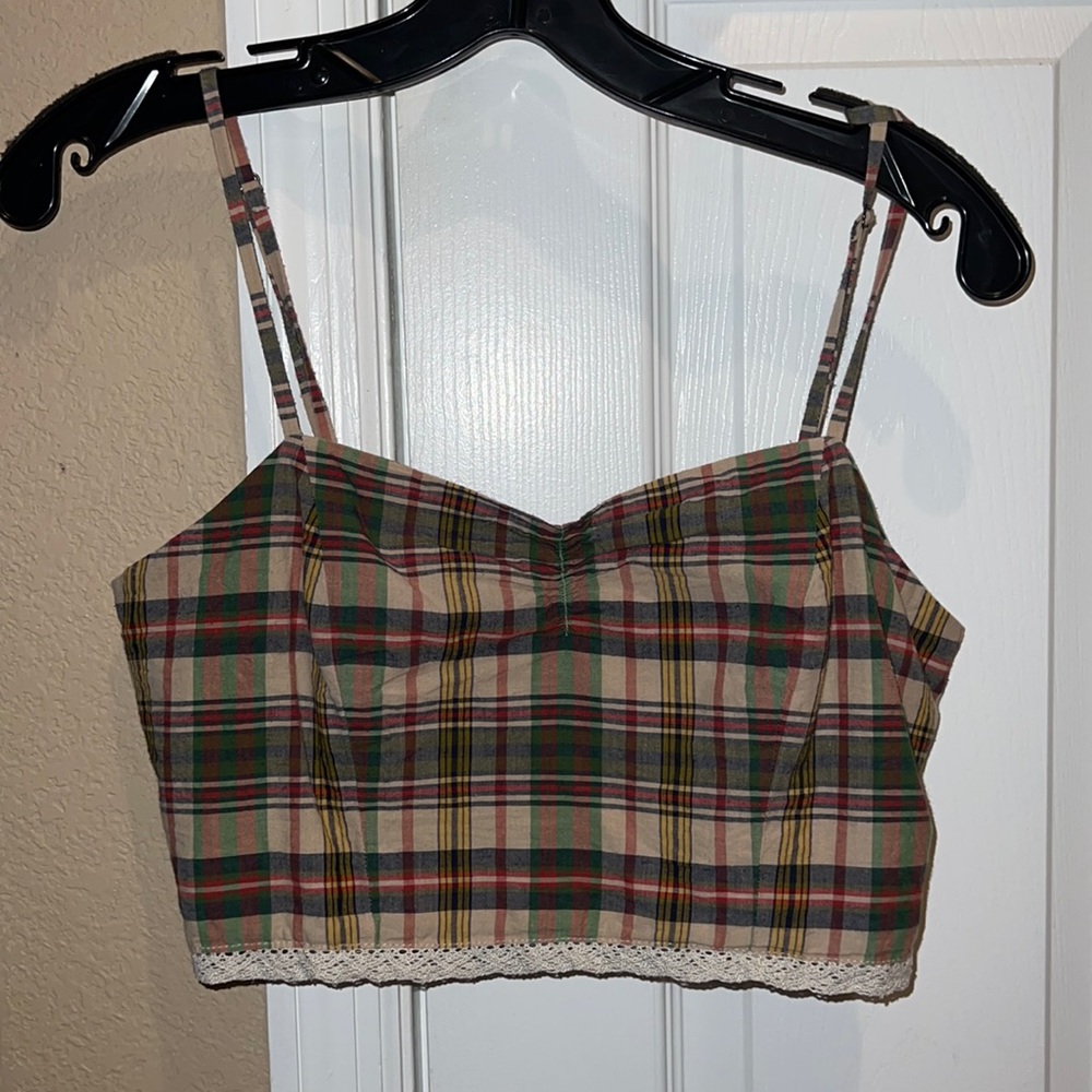 Ralph Lauren cropped plaid tank top